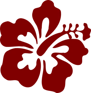 Red Hibiscus Silhouette Graphic PNG image