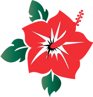 Red Hibiscus Vector Illustration PNG image