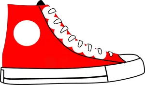 Red High Top Sneaker Illustration