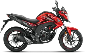 Red Honda Motorcycle Profile View PNG image