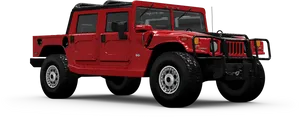 Red Hummer H1 Alpha Pickup Truck PNG image