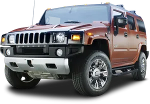 Red Hummer H2 S U V PNG