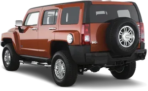 Red Hummer H3 S U V Side View PNG image