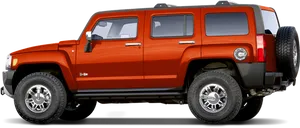 Red Hummer S U V Side View PNG image