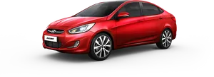 Red Hyundai Accent Sedan PNG image