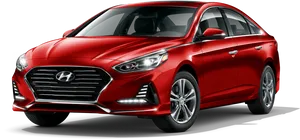 Red Hyundai Sedan Profile View PNG image