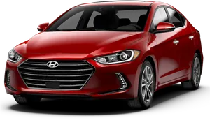 Red Hyundai Sedan Profile View PNG image
