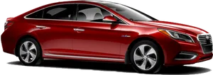 Red Hyundai Sedan Side View PNG image