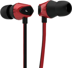 Red In Ear Earphones PNG image