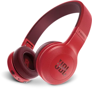 Red J B L Over Ear Headphones PNG