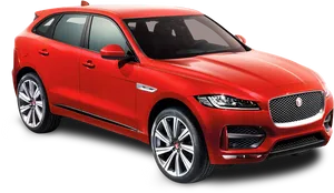 Red Jaguar Luxury S U V