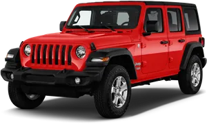 Red Jeep Wrangler Unlimited2023 PNG image