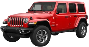 Red Jeep Wrangler Unlimited2023 PNG image