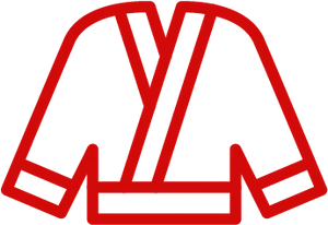 Red Jiu Jitsu Gi Outline PNG