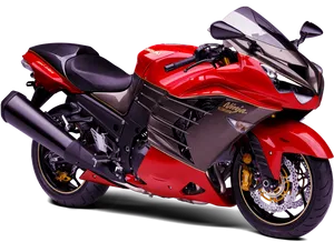 Red Kawasaki Ninja Sportbike PNG image