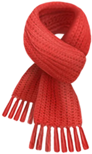 Red Knitted Scarfwith Fringe PNG