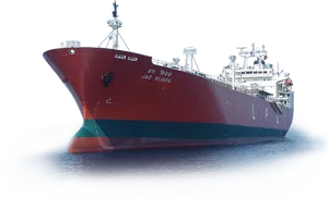 Red L P G Tanker At Sea PNG image