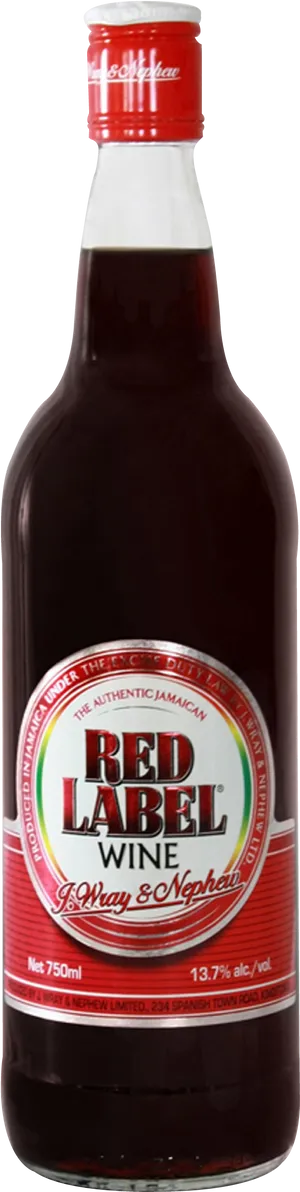 Red Label Wine Bottle PNG image