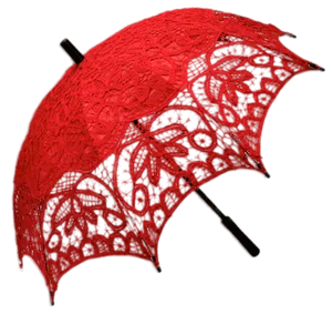 Red Lace Umbrella Black Background
