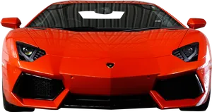 Red Lamborghini Aventador Front View