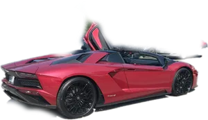 Red Lamborghini Aventador Roadster Open Door