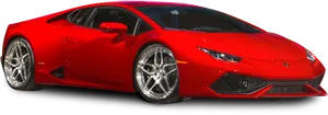 Red Lamborghini Huracan Side View