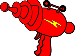 Red Laser Gun Cartoon Illustration PNG image