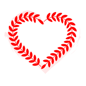 Red Laurel Heart Design