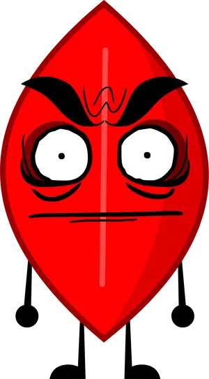Red Leaf Character Cartoon PNG image