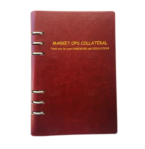 Red Leather Binder Market Ops Collateral PNG image