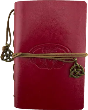 Red Leather Journalwith Celtic Knot Closure PNG image