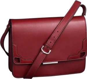 Red Leather Satchel Bag PNG image