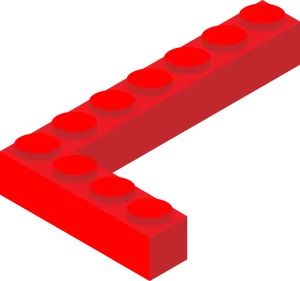 Red Lego Brick Letter L PNG image