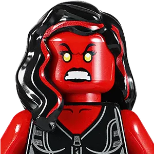Red Lego Figure Angry Expression PNG