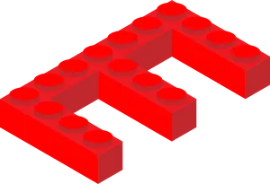 Red Lego Letter E PNG image