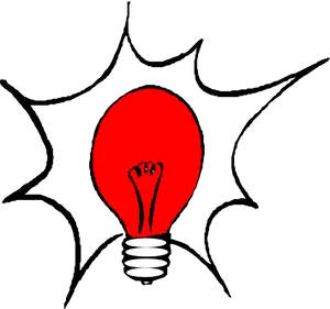 Red Lightbulb Illustration PNG image