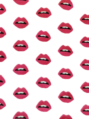 Red Lips Patternon Blue Background PNG image