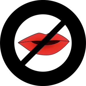 Red Lips Silenced Graphic PNG image