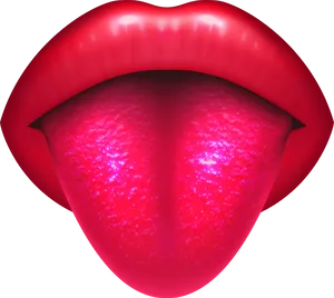 Red Lips Sticking Out Tongue PNG image