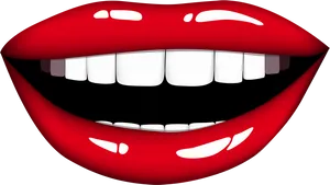 Red Lipstick Smile Illustration PNG image