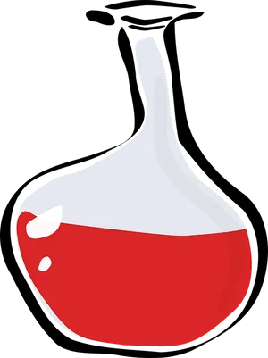 Red Liquidin Flask Illustration