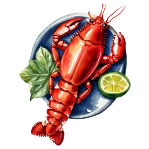 Red Lobster In Watercolor Png 06242024 PNG image