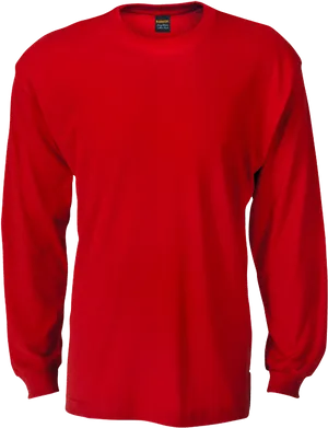 Red Long Sleeve Shirt Template PNG image
