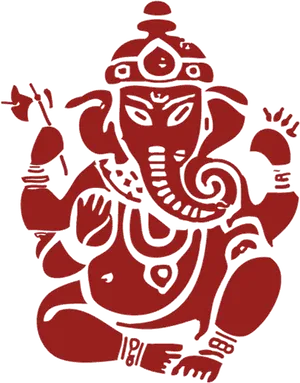 Red Lord Ganesha Vector Art PNG image
