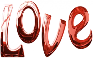 Red Love Balloon Letters PNG