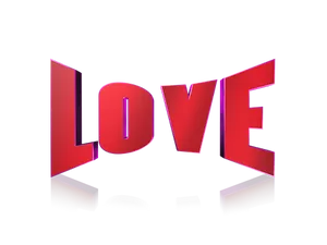 Red Love3 D Text Black Background PNG image