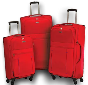 Red Luggage Set Transparent Background PNG