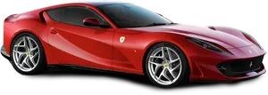 Red Luxury Sports Car Profile View PNG image