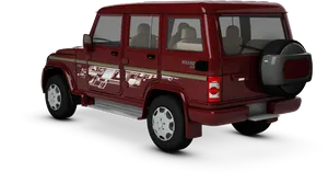 Red Mahindra Bolero S U V PNG image