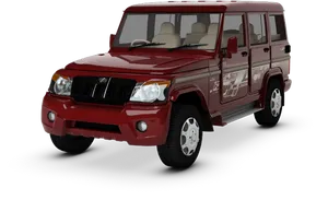 Red Mahindra Bolero S U V PNG image